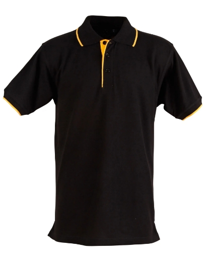 Picture of Winning Spirit, Mens S/L Pique Polo Contrast